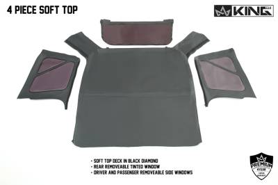 King 4WD - King 4WD Replacement Soft Top Without Upper Doors - Black Diamond - Wrangler TJ 1997-2006 - Image 4