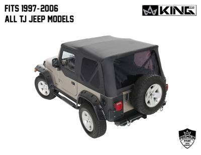 King 4WD - King 4WD Replacement Soft Top With Tinted Upper Doors - Black Diamond - Wrangler TJ 1997-2006 - Image 2