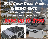 Rhino Rack 25% Holiday Cash Back Offer