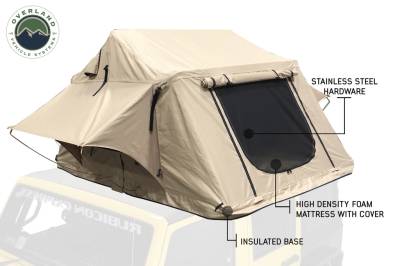 Overland Vehicle Systems - OVS TMBK 3 Roof Top Tent - Tan Base With Green Rain Fly - Image 4