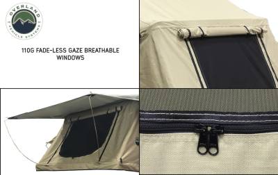Overland Vehicle Systems - OVS TMBK 3 Roof Top Tent - Tan Base With Green Rain Fly - Image 8