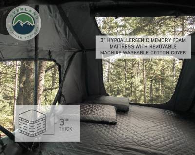 Overland Vehicle Systems - OVS Nomadic 4 Extended Roof Top Tent  - Dark Gray Base With Green Rain Fly & Black Cover - Image 5