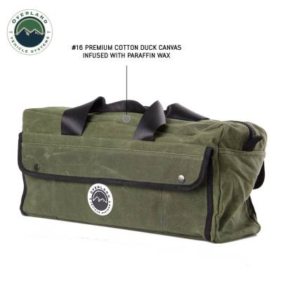 Overland Vehicle Systems - Small Duffle Bag With Handle And Straps - #16 Waxed Canvas - Image 2