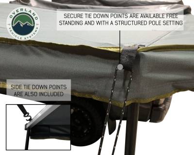 Overland Vehicle Systems - Nomadic 180 - Dark Gray Awning with Bracket Kit and Extended Poles - Image 4