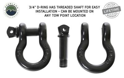 Overland Vehicle Systems - OVS Recovery Recovery Shackle 3/4" 4.75 Ton Black - Sold In Pairs - Image 3
