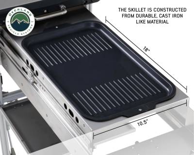 Overland Vehicle Systems - Komodo Camp Kitchen -  Dual Grill, Skillet, Folding Shelves, and Rocket Tower - Stainless Steel - Image 5