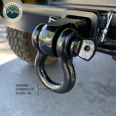 Overland Vehicle Systems - OVS Recovery Receiver Mount Shackle 3/4" 4.75 Ton With Dual Hole Black & Pin & Clip - Image 6