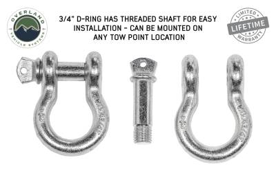 Overland Vehicle Systems - OVS Recovery  Shackle 3/4" 4.75 Ton - Zinc - Image 2