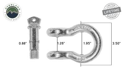 Overland Vehicle Systems - OVS Recovery  Shackle 3/4" 4.75 Ton - Zinc - Image 5