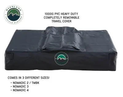 Overland Vehicle Systems - Nomadic 2 Extended Roof Top Tent - Dark Gray Base With Green Rain Fly & Black Cover - Image 3