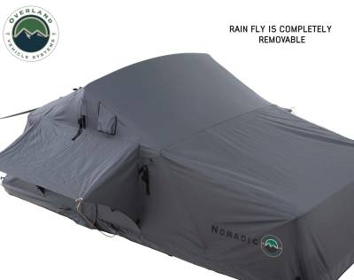 Overland Vehicle Systems - Nomadic 2 Extended Roof Top Tent - Dark Gray Base With Green Rain Fly & Black Cover - Image 6