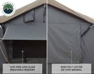 Overland Vehicle Systems - Nomadic 2 Extended Roof Top Tent - Dark Gray Base With Green Rain Fly & Black Cover - Image 7