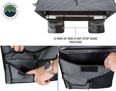 Overland Vehicle Systems - Nomadic 2 Extended Roof Top Tent - Dark Gray Base With Green Rain Fly & Black Cover - Image 8