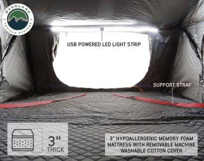 Overland Vehicle Systems - Nomadic 2 Extended Roof Top Tent - Dark Gray Base With Green Rain Fly & Black Cover - Image 10