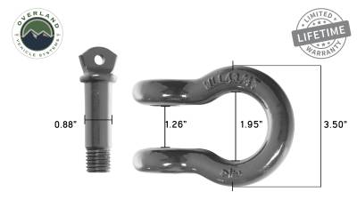 Overland Vehicle Systems - OVS Recovery  Shackle 3/4" 4.75 Ton - Grey - Image 6