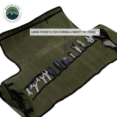 Overland Vehicle Systems - Rolled Bag General Tools With Handle And Straps - #16 Waxed Canvas - Image 4