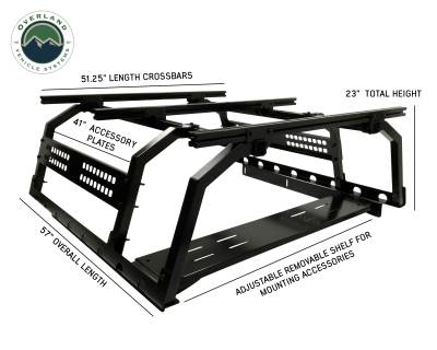 Overland Vehicle Systems - Discovery Rack with Side Cargo Plates, With Front Cargo Tray System Kit Mid Size Truck Short Bed Application - Image 4