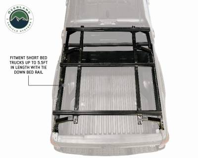 Overland Vehicle Systems - Discovery Rack with Side Cargo Plates, With Front Cargo Tray System Kit Mid Size Truck Short Bed Application - Image 12