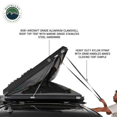 Overland Vehicle Systems - OVS Sidewinder Side Load Aluminum Roof Top Tent - Black Shell & Grey Body - Image 5