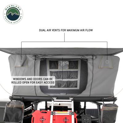 Overland Vehicle Systems - OVS Sidewinder Side Load Aluminum Roof Top Tent - Black Shell & Grey Body - Image 13