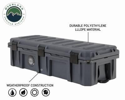 Overland Vehicle Systems - D.B.S.  - Dark Grey 117 QT Dry Box with Wheels, Drain, and Bottle Opener - Image 2