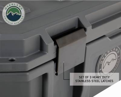 Overland Vehicle Systems - D.B.S.  - Dark Grey 117 QT Dry Box with Wheels, Drain, and Bottle Opener - Image 4