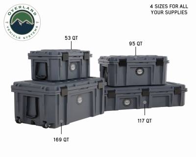Overland Vehicle Systems - D.B.S.  - Dark Grey 117 QT Dry Box with Wheels, Drain, and Bottle Opener - Image 11