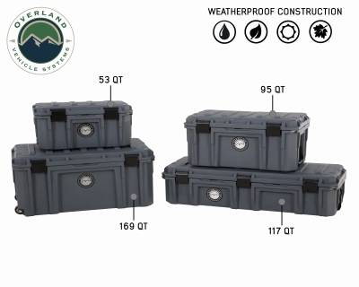 Overland Vehicle Systems - D.B.S.  - Dark Grey 117 QT Dry Box with Wheels, Drain, and Bottle Opener - Image 12