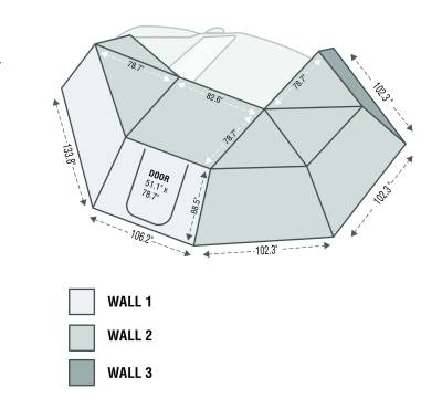 Overland Vehicle Systems - OVS Nomadic Awning 270 - Side Wall 1 - Dark Gray With Storage Bag - Driver - Image 1