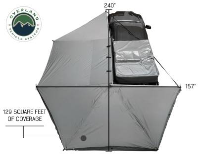 Overland Vehicle Systems - Nomadic Awning 270 - Dark Gray Cover With Black Transit Cover - Driver Side & Brackets - Image 5