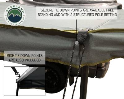 Overland Vehicle Systems - Nomadic Awning 270 - Dark Gray Cover With Black Transit Cover - Driver Side & Brackets - Image 9