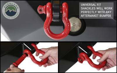 Overland Vehicle Systems - OVS Recovery  Shackle 3/4" 4.75 Ton - Red - Image 3