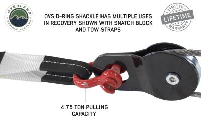 Overland Vehicle Systems - OVS Recovery  Shackle 3/4" 4.75 Ton - Red - Image 5
