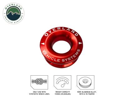 Overland Vehicle Systems - OVS Recovery Combo Pack Soft Shackle 7/16" 41,000 lb. With Collar and Recovery Ring 2.5" 10,000 lb. Red - Image 3