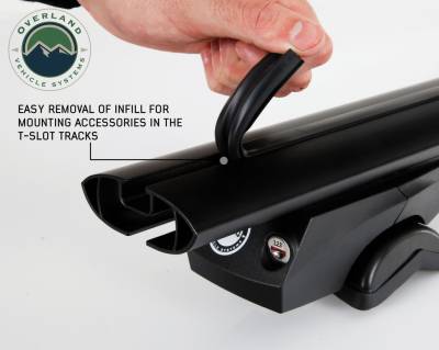 Overland Vehicle Systems - Freedom Bar Mounting Combo Kit (FBM1) - 4 Pieces Black Factory Side Rail Mount and 50" Black Straight Crossbars - Image 4