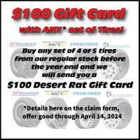 Set of Tires $100 Gift Card Promotion