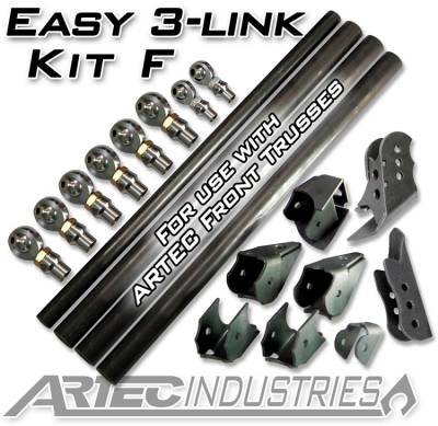 Artec Industries - Artec Easy 3 Link Kit F for Artec Trusses No Tubing Outside Frame Chevy / Ford 78-79 Front Passenger Rear Driver - Image 1