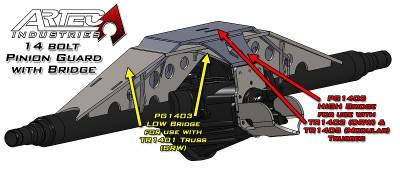 Artec Industries - Artec 14 Bolt Pinion Guard W/Truss Bridge High Artec Industries - Image 2