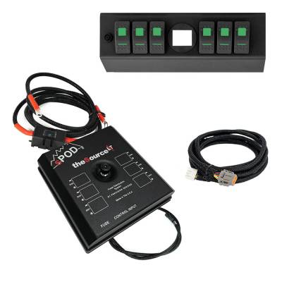 sPOD - sPOD SourceLT w/ Genesis Adapter and Green LED Switch Panel for JK 2009-2018 - Image 1