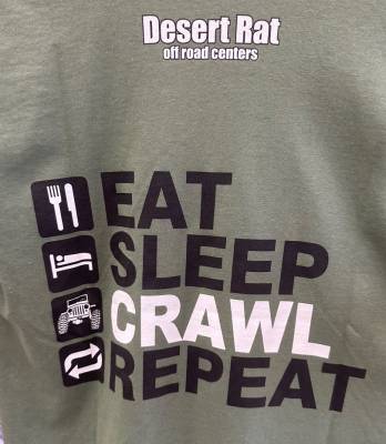 Desert Rat Logo Items - Desert Rat Eat Sleep Crawl T-Shirt - Small - Image 1