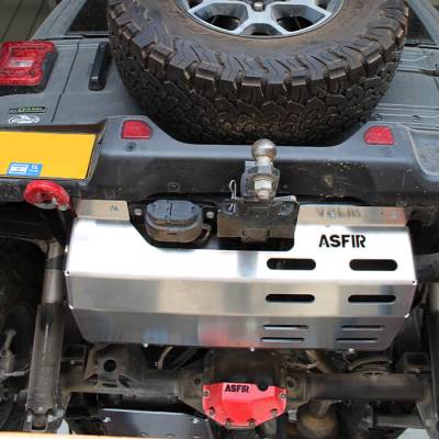 Asfir 4x4 - Asfir 4x4 Muffler & DEF Tank Skid Plate - Jeep Wrangler JL 20-23 (EcoDiesel, with plastic rear bumper) - Image 2