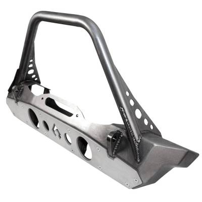 Artec Industries - Artec Bare Steel Nighthawk Mid-tube Stinger Front Bumper with Aluminum Skid for JK, JL, and JT - Bare Steel - Image 1