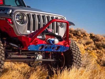 Artec Industries - Artec Bare Steel Nighthawk Mid-tube Stinger Front Bumper with Aluminum Skid for JK, JL, and JT - Bare Steel - Image 5