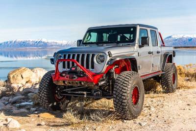 Artec Industries - Artec Bare Steel Nighthawk Mid-tube Stinger Front Bumper with Aluminum Skid for JK, JL, and JT - Bare Steel - Image 14
