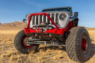 Artec Industries - Artec Powdercoat Nighthawk Mid-tube Stinger Front Bumper with Aluminum Skid for JK, JL, and JT - Black Powdercoat - Image 11