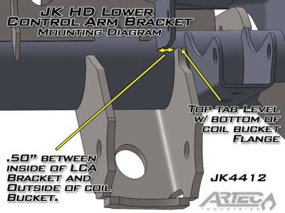 Artec Industries - Artec Jeep JK Front Axle LCA Brackets 07-18 Wrangler JK Pair - Image 3