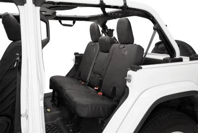 Bestop - Bestop Seat Covers - Jeep '18-2023 Wrangler JL 4-Door; Exc. 4XE; Rear w/ Fold Down Arm Rest (Black Diamond) - Image 1