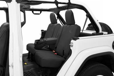 Bestop - Bestop Seat Covers - Jeep '18-2023 Wrangler JL 4-Door; Exc. 4XE; Rear w/ Fold Down Arm Rest (Black Diamond) - Image 2