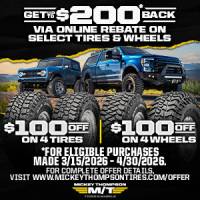 Mickey Thompson Spring 2026 up to $200 Savings