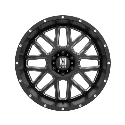 XD SERIES WHEELS - 22 x 12 XD  GRENADE SATIN BLACK MILLED - 6X5.5 - 4.77" BS - Image 4